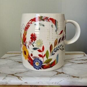 Anthropologie Floral Initial C Ceramic Mug - Starla M. Halfmann